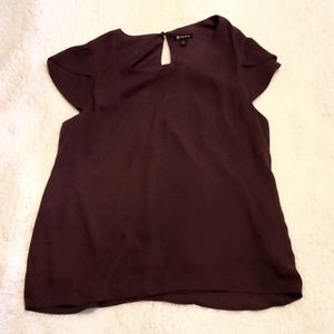 Wine Cap Sleeve Blouse